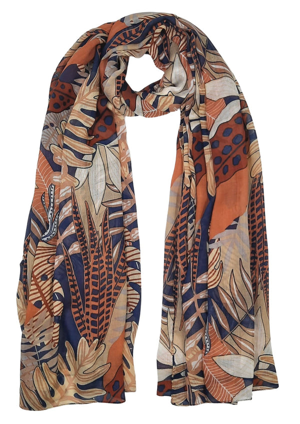 Leaves With Dots Scarf (SE-2682_Beige)